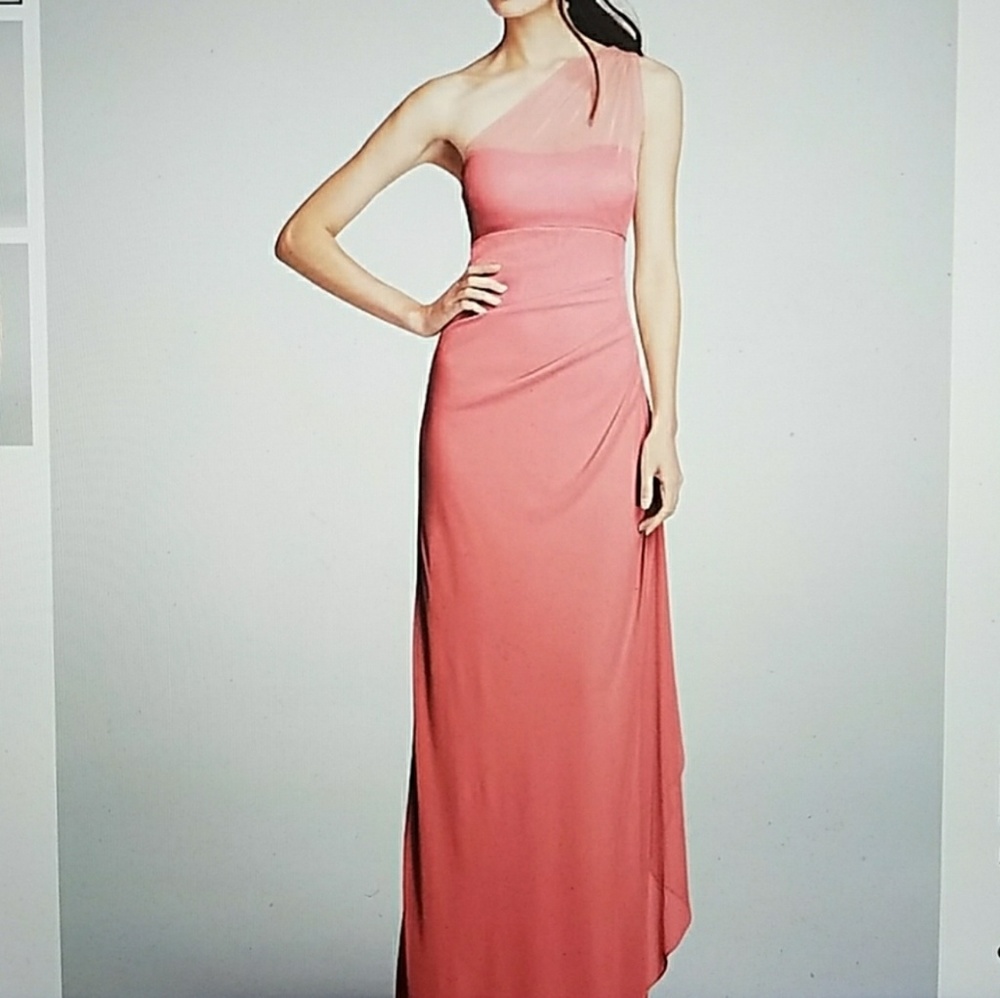 Long Mesh One Shoulder Illusion Dress